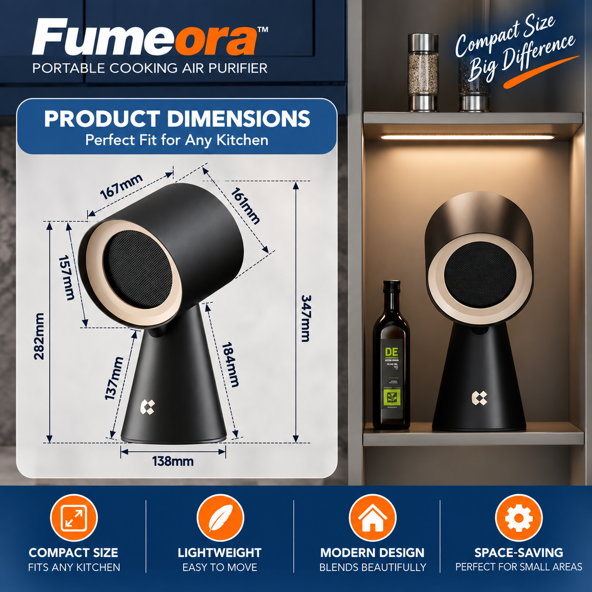 Fumeora™ – Portable Cooking Air Purifier