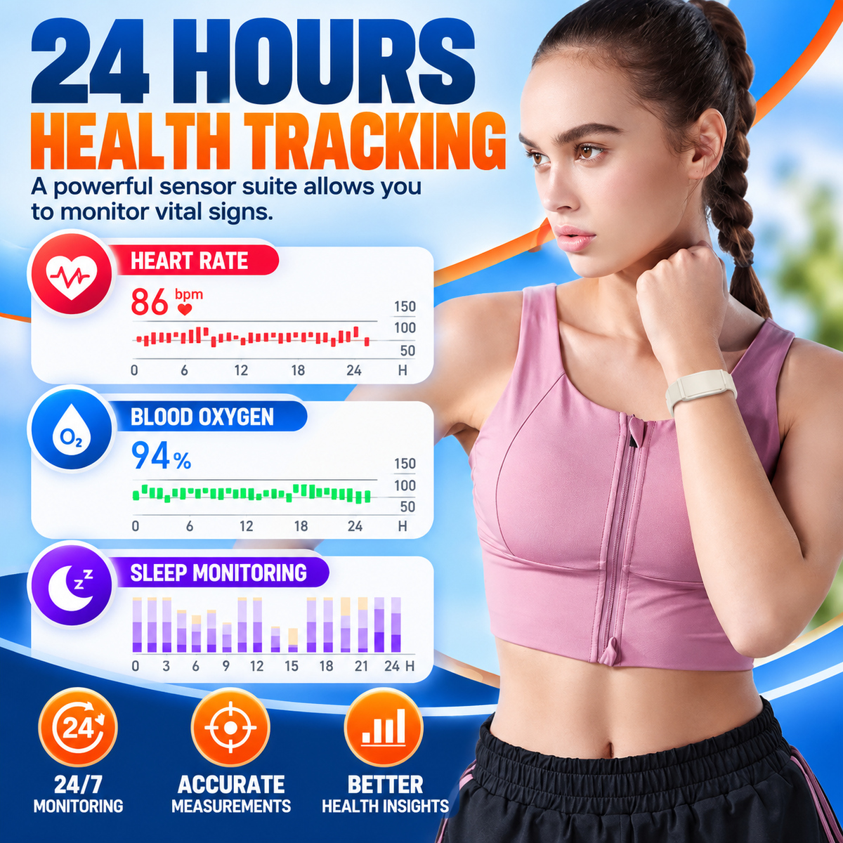 Vitala™ – Screenless Fitness & Wellness Tracker