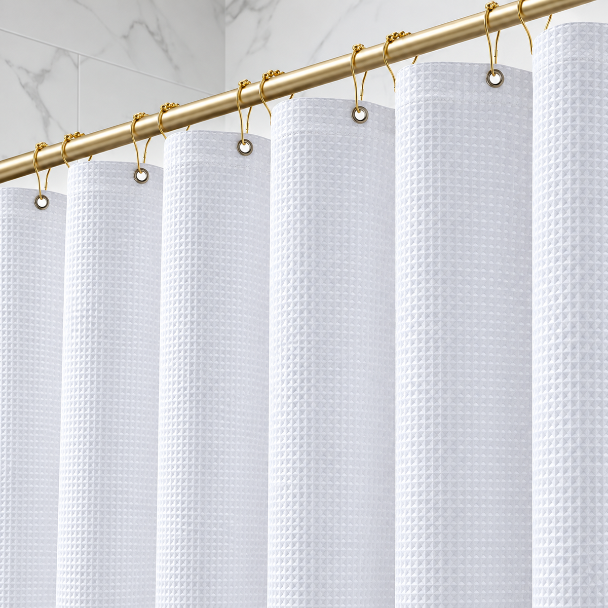 Bathora™ – Premium Waffle Shower Curtain