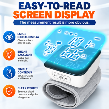 Pulseora™ – Smart Wrist Blood Pressure Monitor
