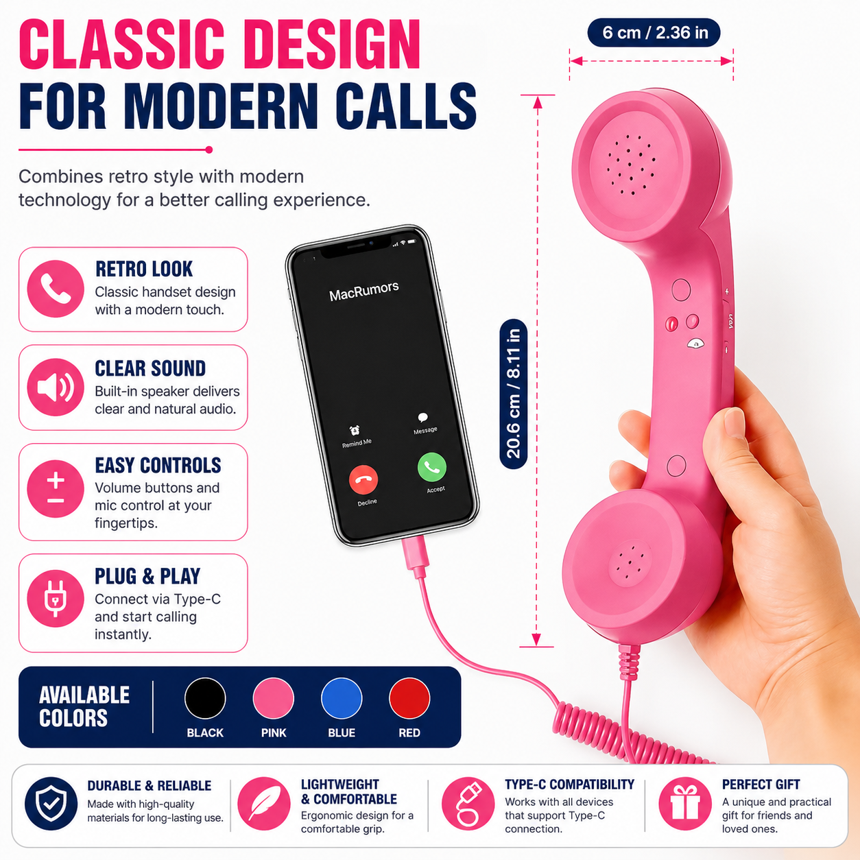 RetroTalk™ Vintage Handset