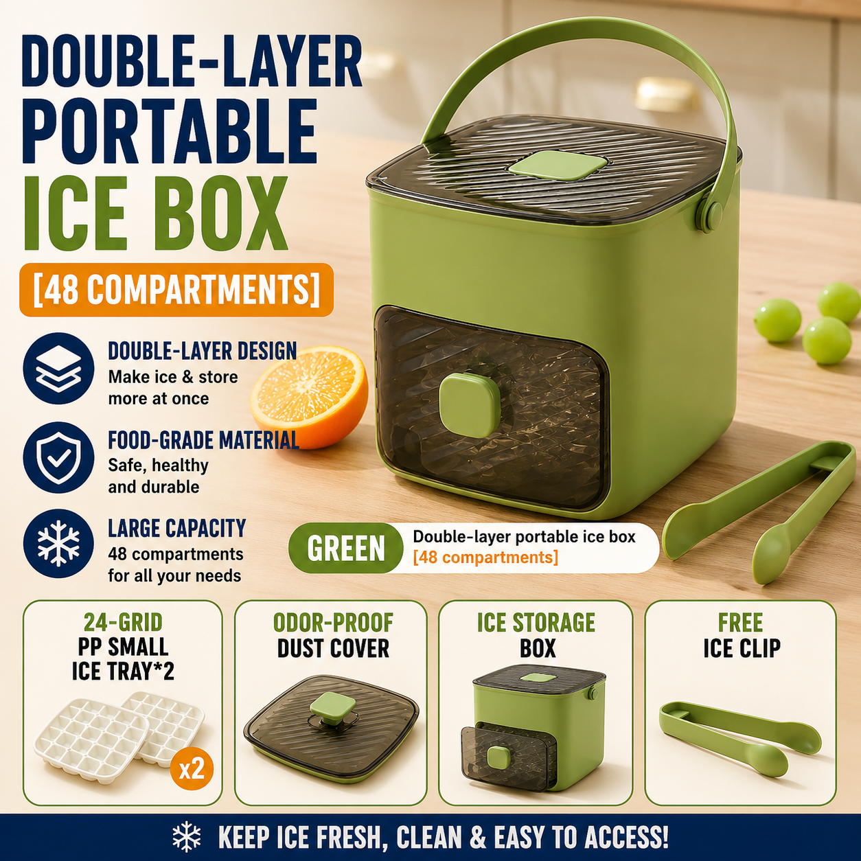 FrostVault™ One-Press Ice Maker
