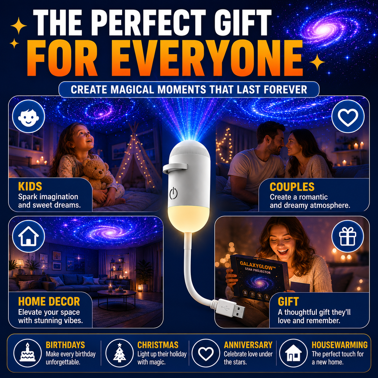 GalaxyGlow™ 12-in-1 Star Projector