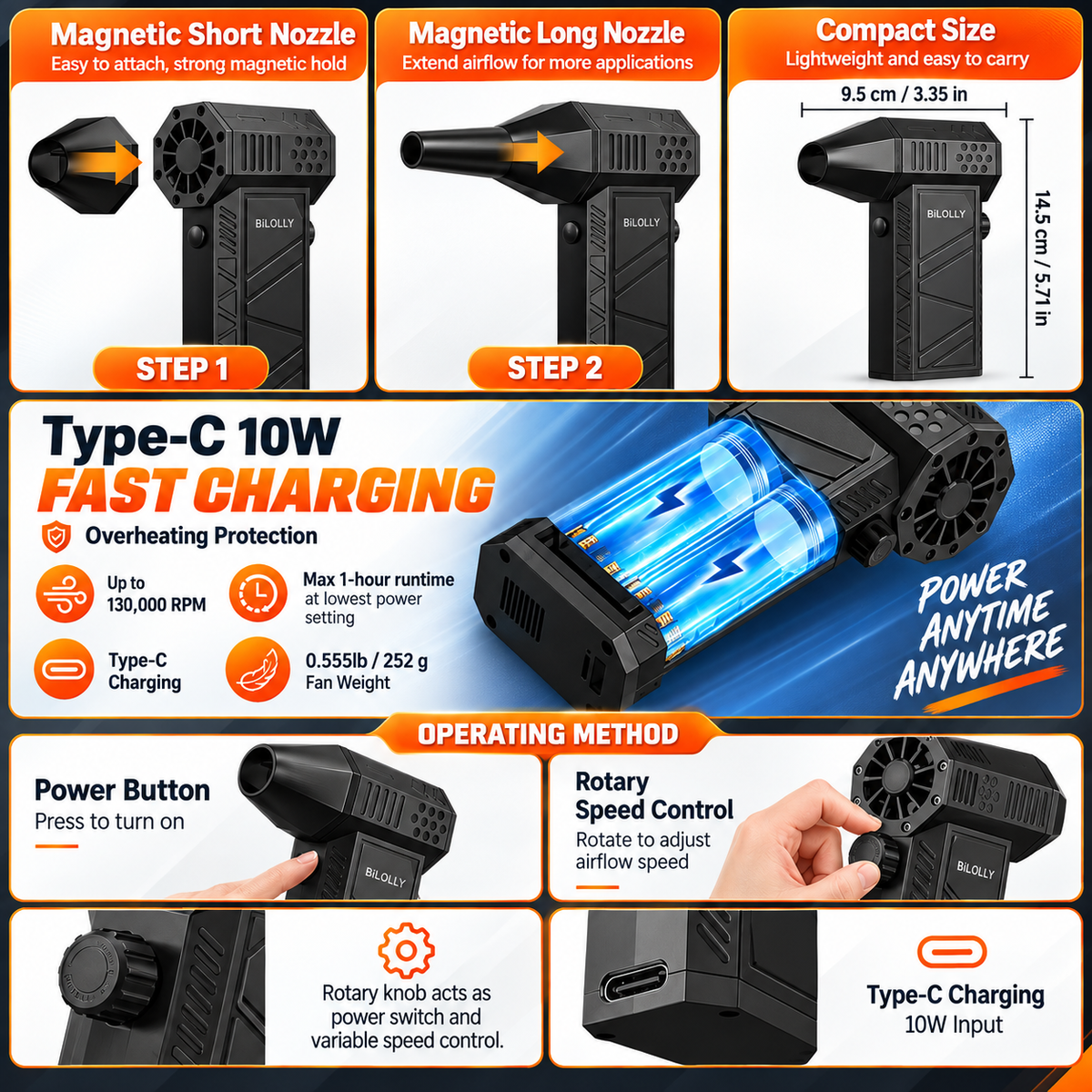 Blowora™ – High-Speed Cordless Air Duster