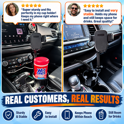 Driveora™ 2-in-1 Cup & Phone Holder