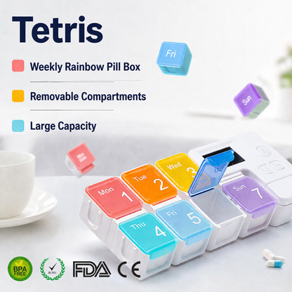 Luvianpros™ 7-Day Weekly Pill Box with Alarm Reminder