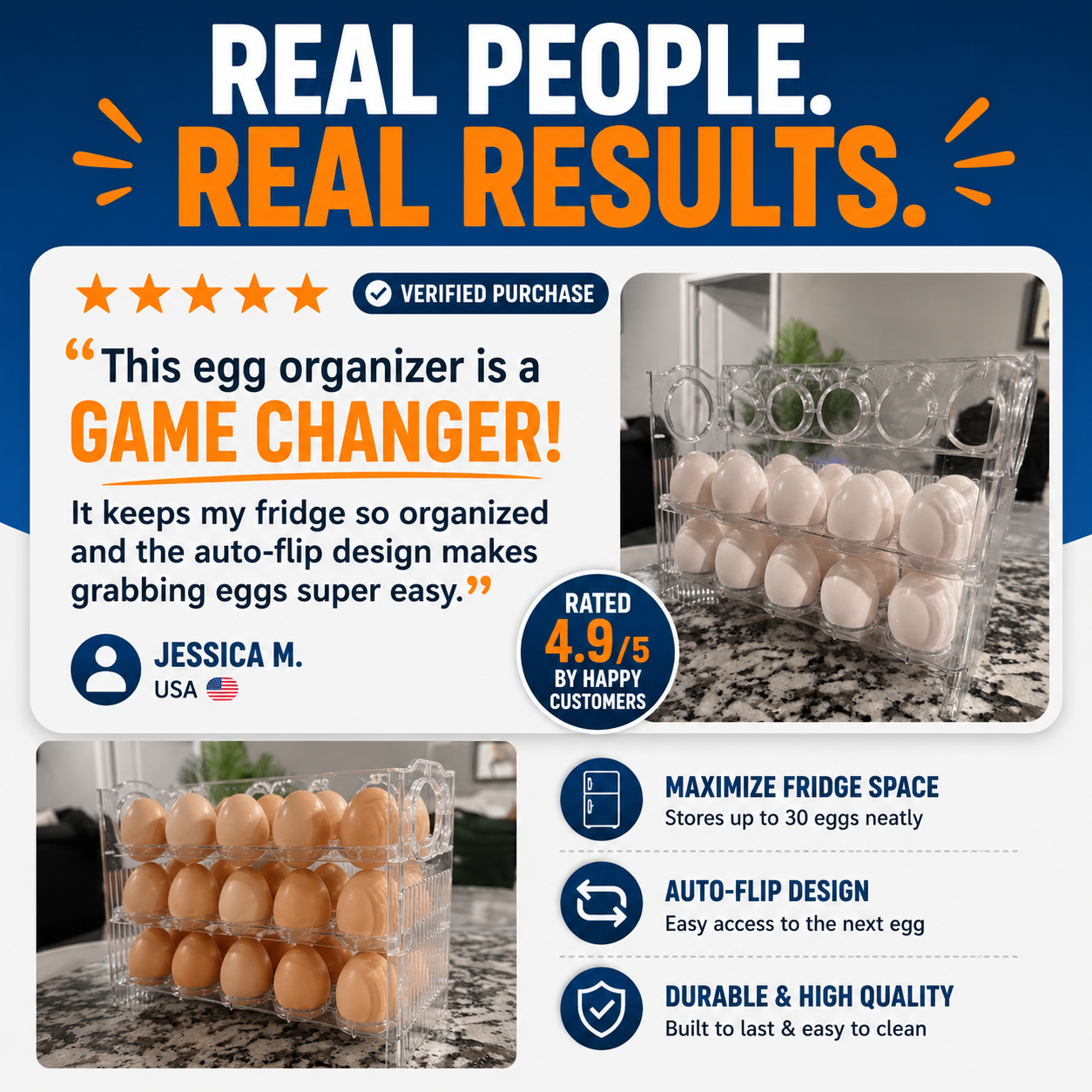 FreshNest™ Smart Egg Organizer