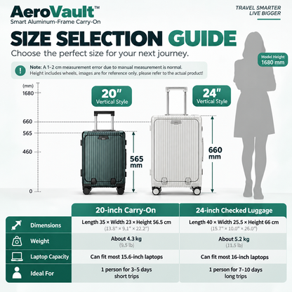 AeroVault™ – Smart Aluminum-Frame Carry-On
