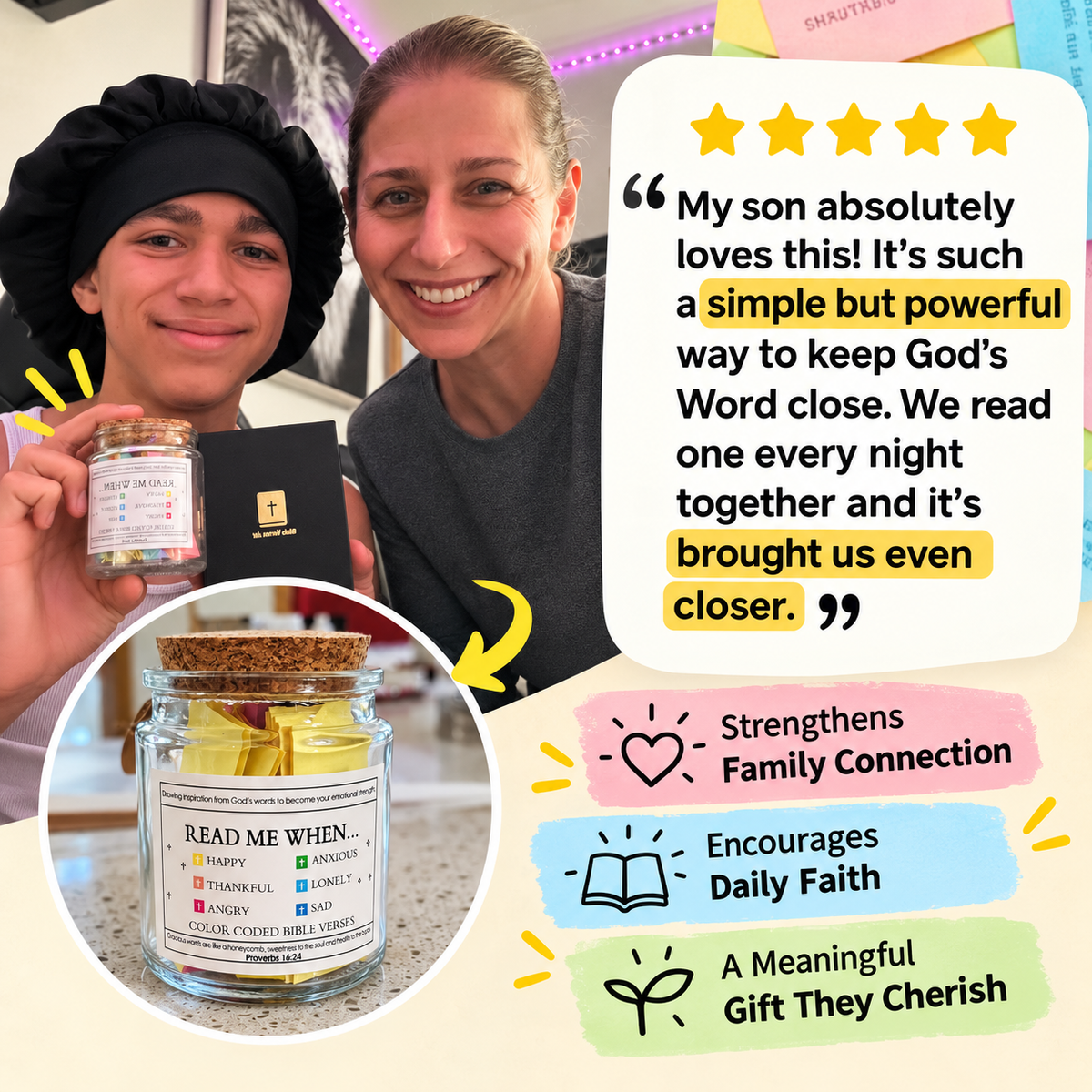 Verseora™ – Color-Coded Bible Verse Jar