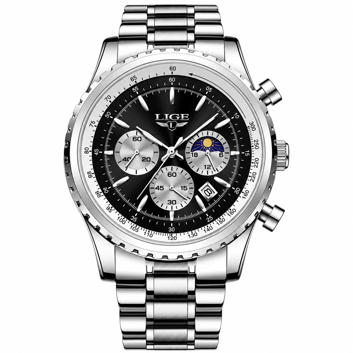 LIGE™ Men's Quartz Chronograph Watch