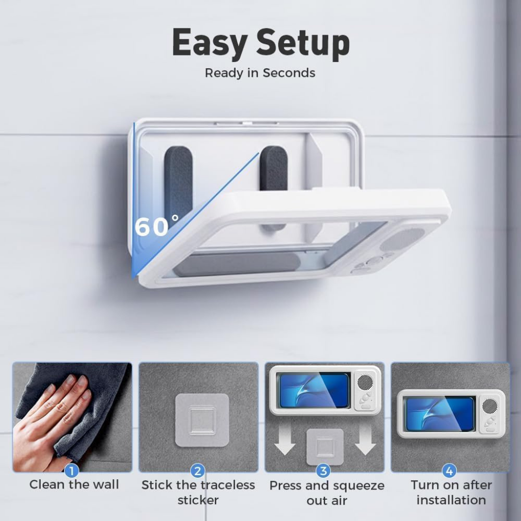 Luvianpros AquaShield Shower Phone Holder