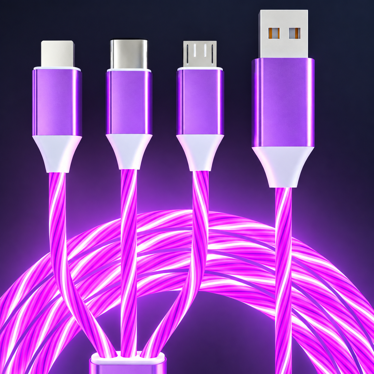 GlowCharge™ – 3-in-1 Luminous Charging Cable