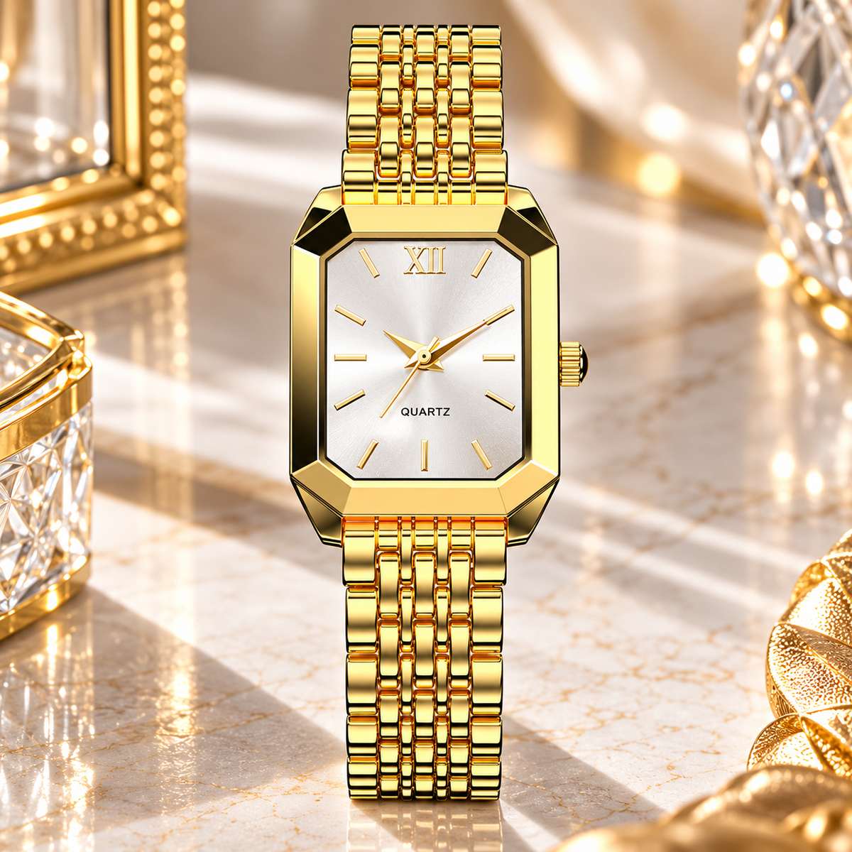 Elvora™ Elegant Rectangular Quartz Watch