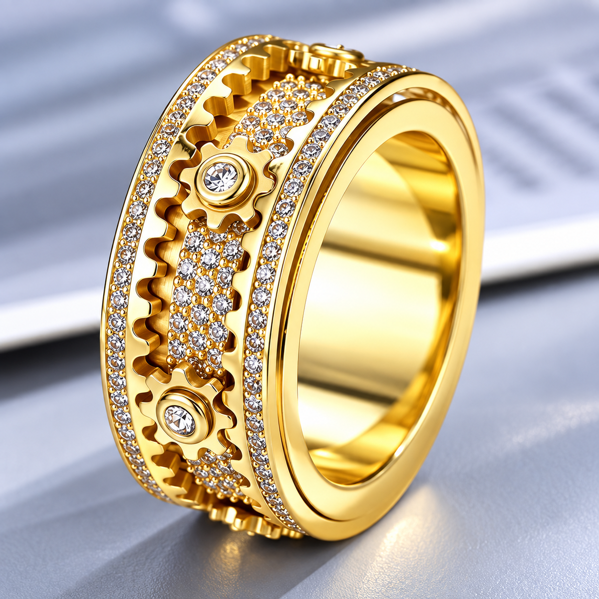 Gearora™ – Premium Mechanical Spinner Ring