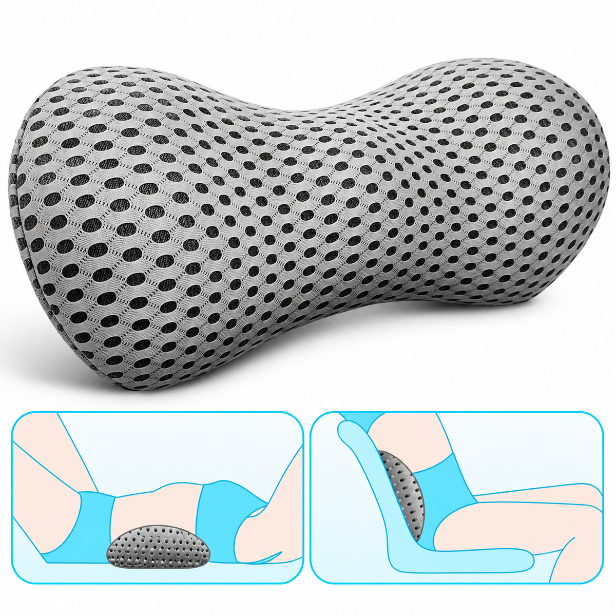 Lumbora™ Ergonomic Memory Foam Lumbar Support