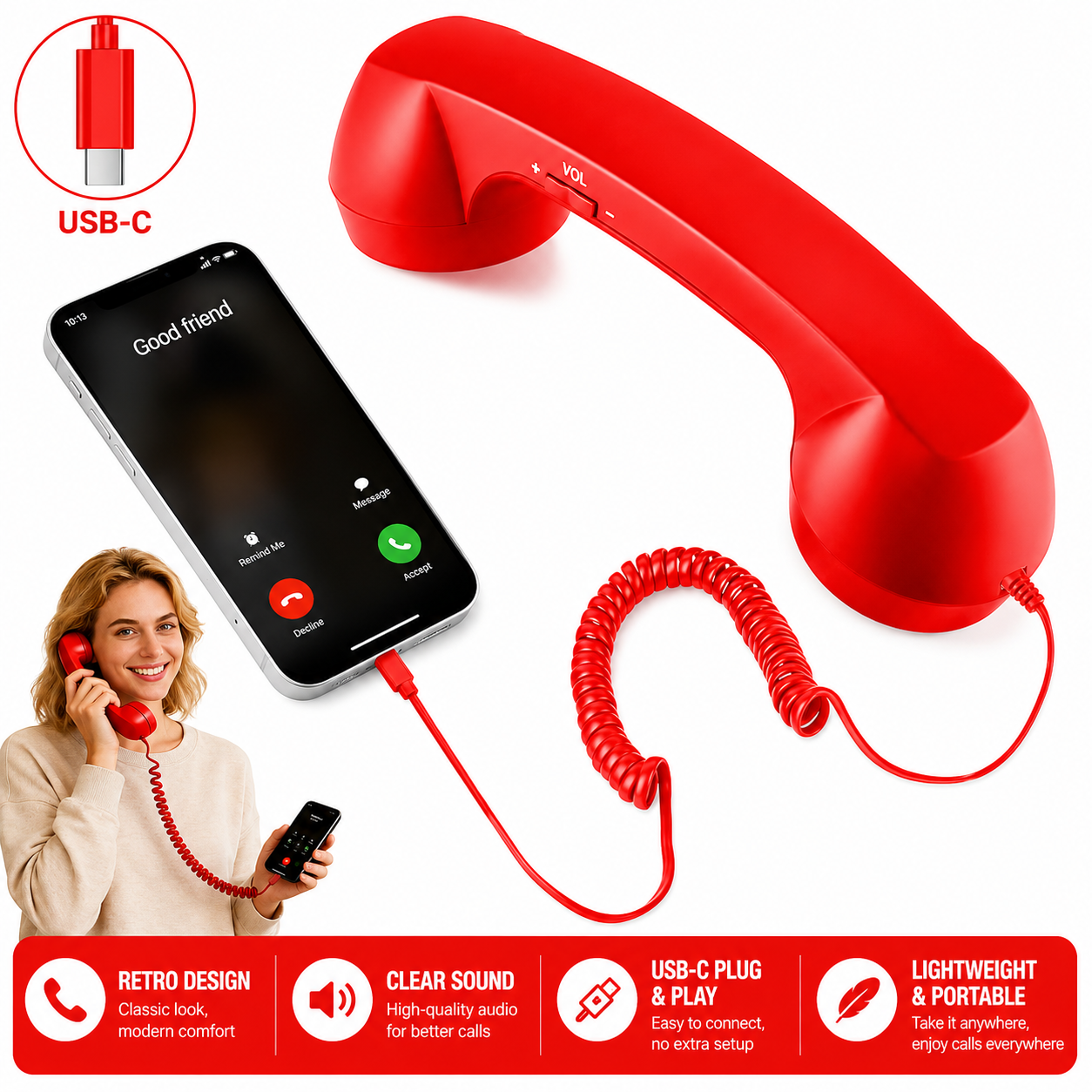 RetroTalk™ Vintage Handset