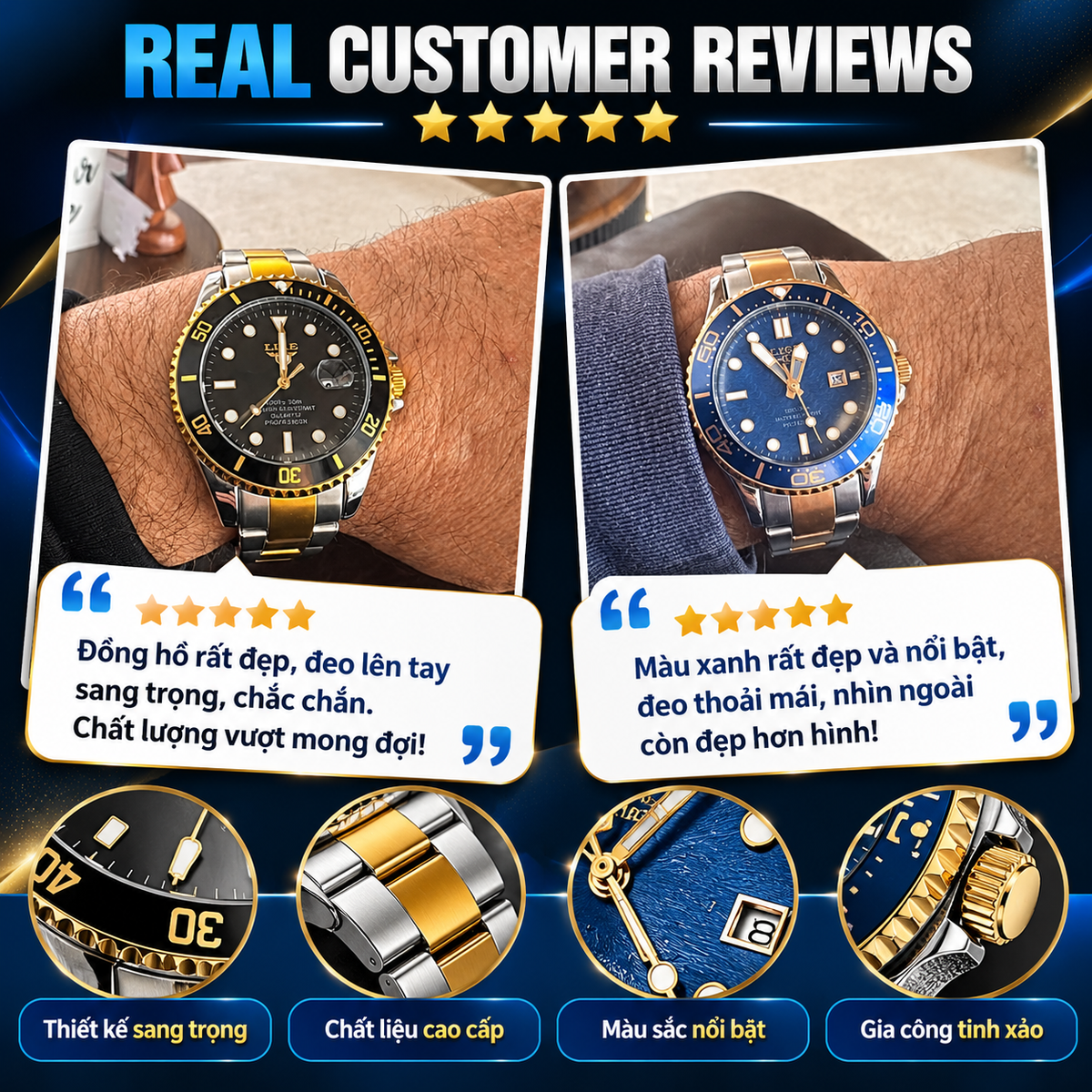 LIGE™ Men's Quartz Chronograph Watch