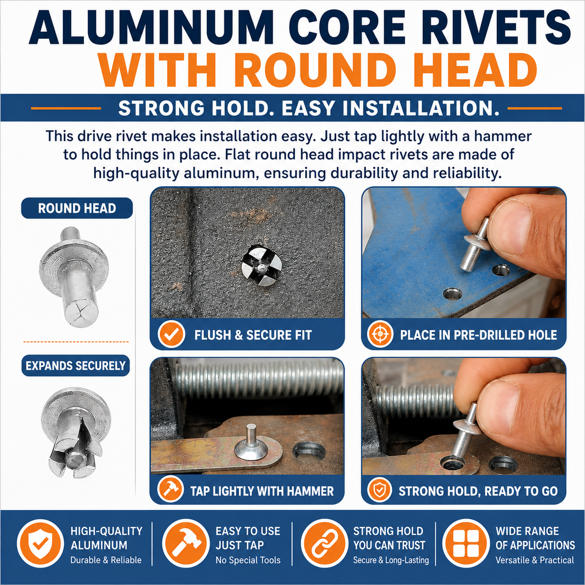 HammerLock™ – Aluminum Alloy Quick-Drive Rivets