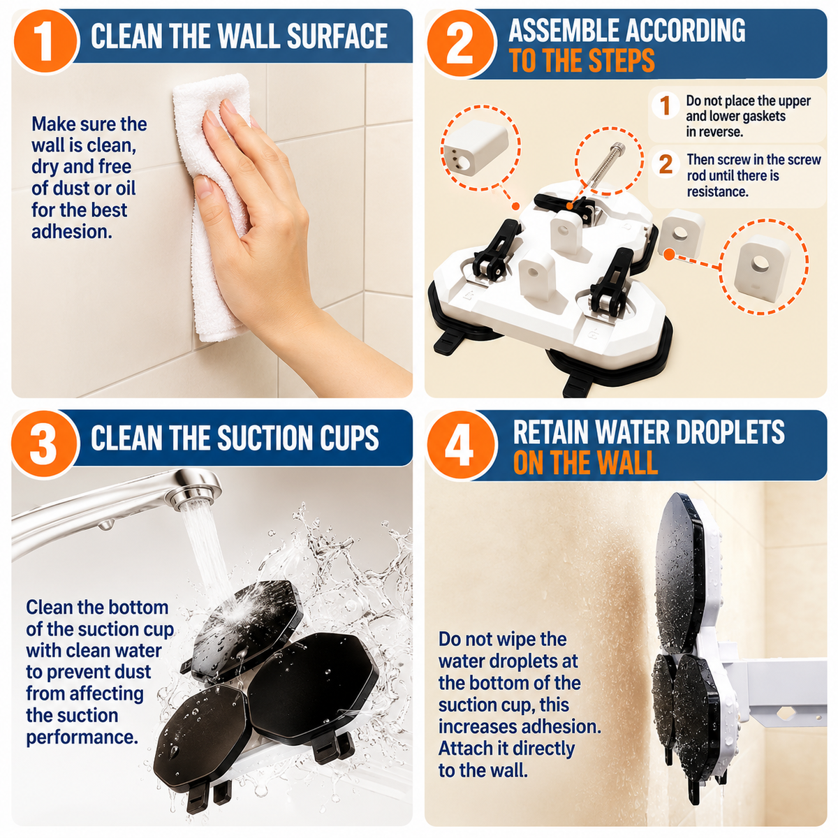AquaFold™ – Fold-Away Shower Curtain Rod (Curtain Not Included)