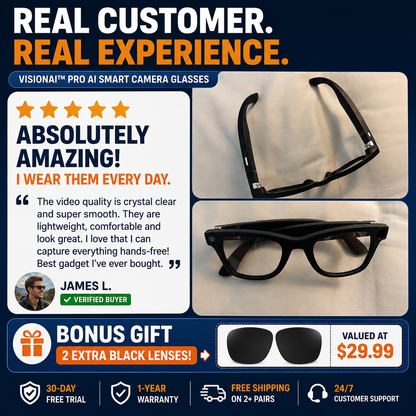 VisionAI™ Pro – AI Smart Camera Glasses