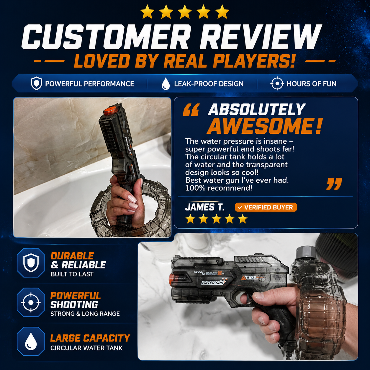 GalaxyBlaster™ – Automatic LED Water Battle Cannon