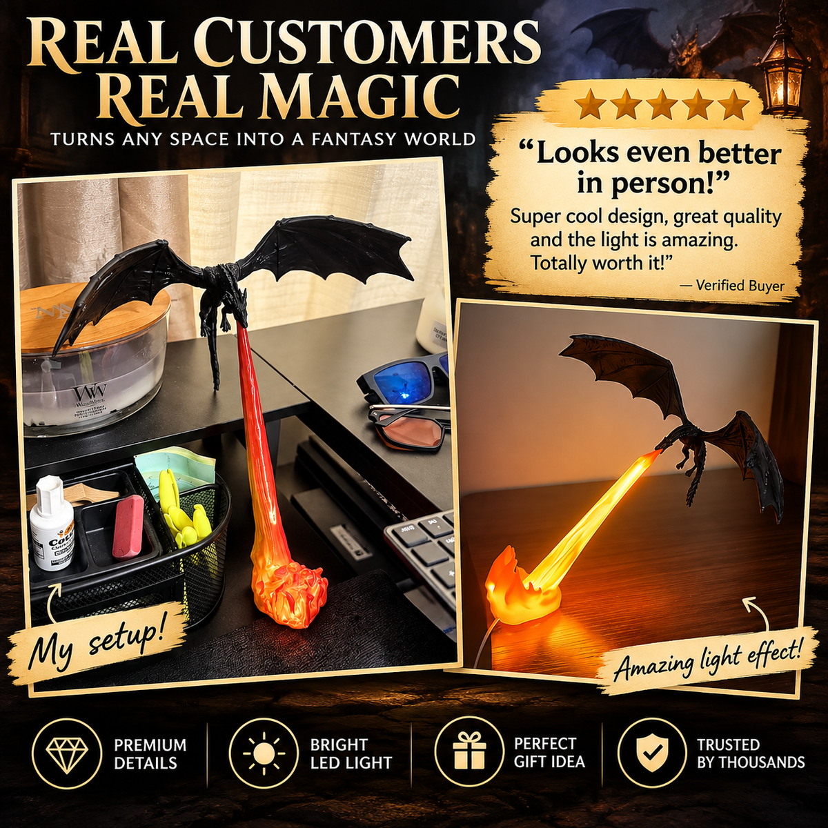 Dracora™ – Fire-Breathing Dragon Shelf Ligh