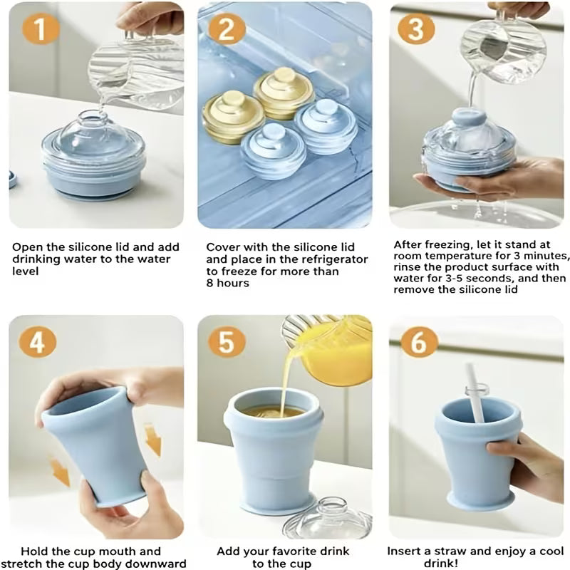 LuvianPros IceFold™ – Foldable Ice Cup with Straw