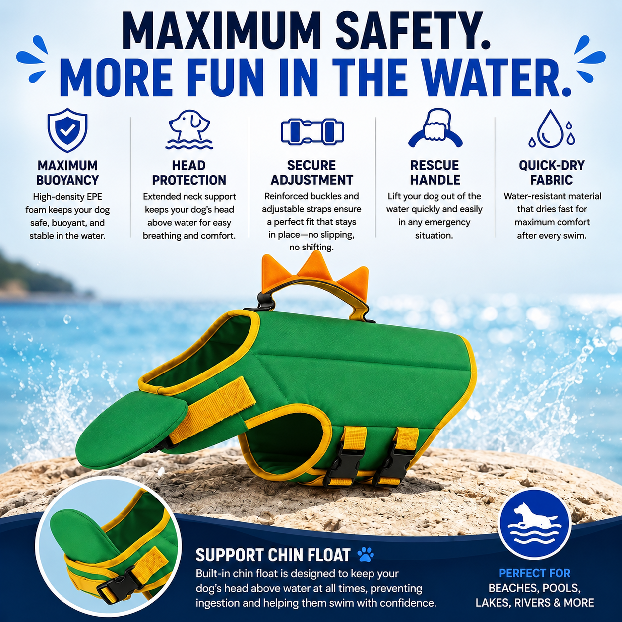 FloatPals™ Animal Swim Vest For Dogs