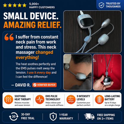 NeckEase™ Pro – EMS Heat Therapy Neck Massager