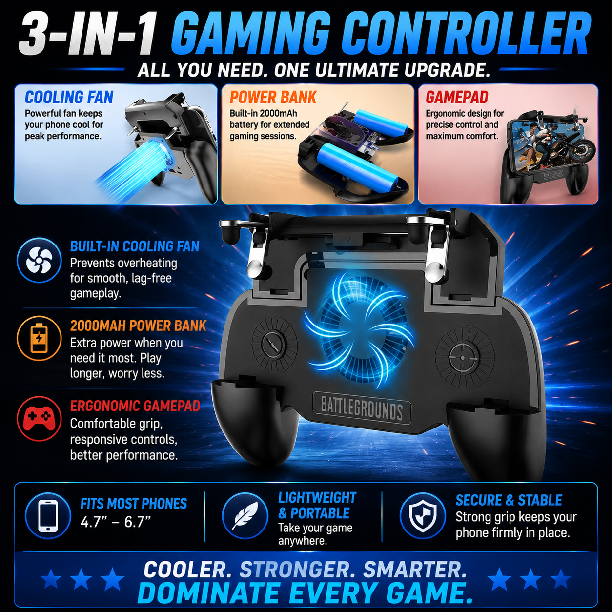 FrostGrip™ 3-in-1 Gaming Controller