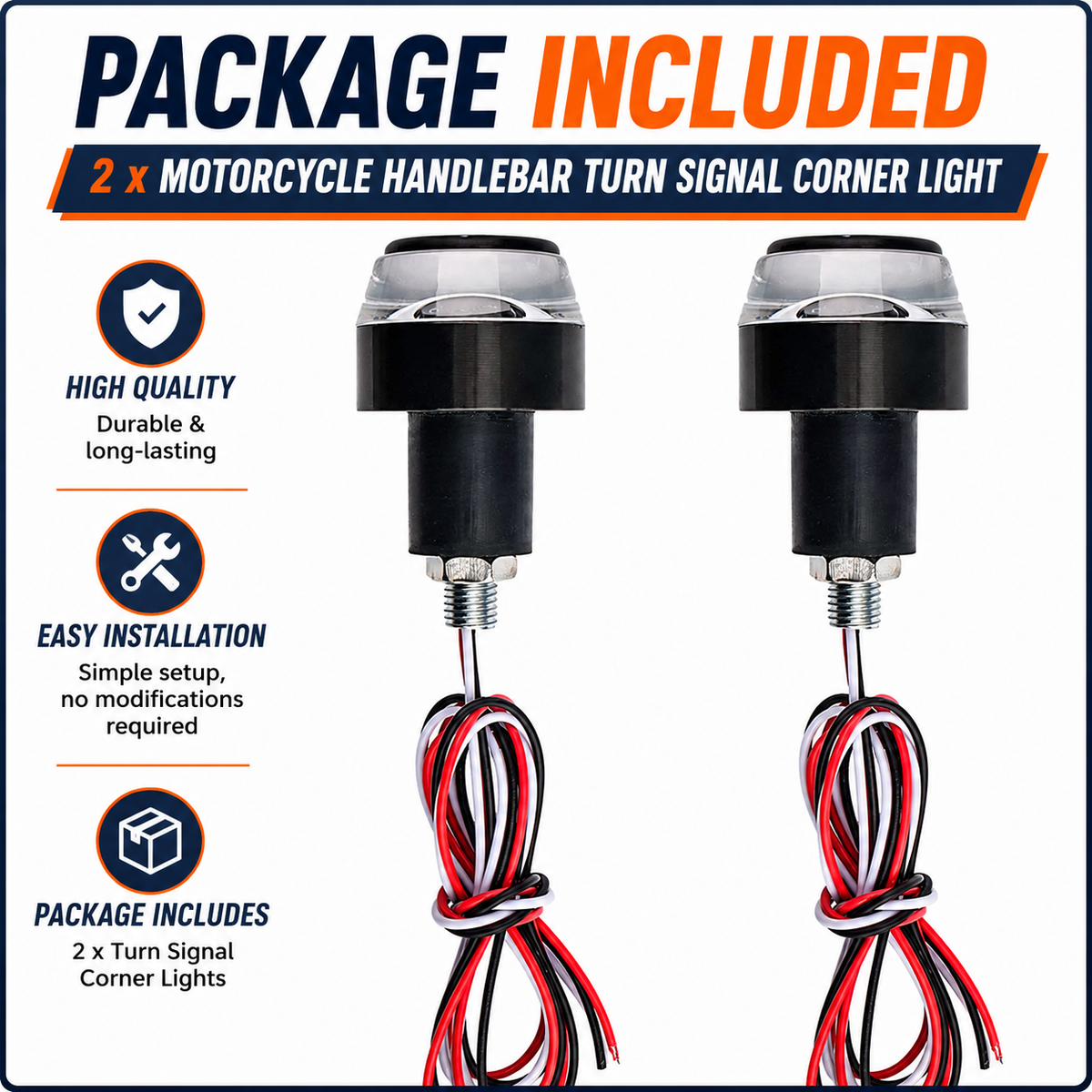 RideGlow™ – 360° Bar-End Signal Lights (2-Pack)