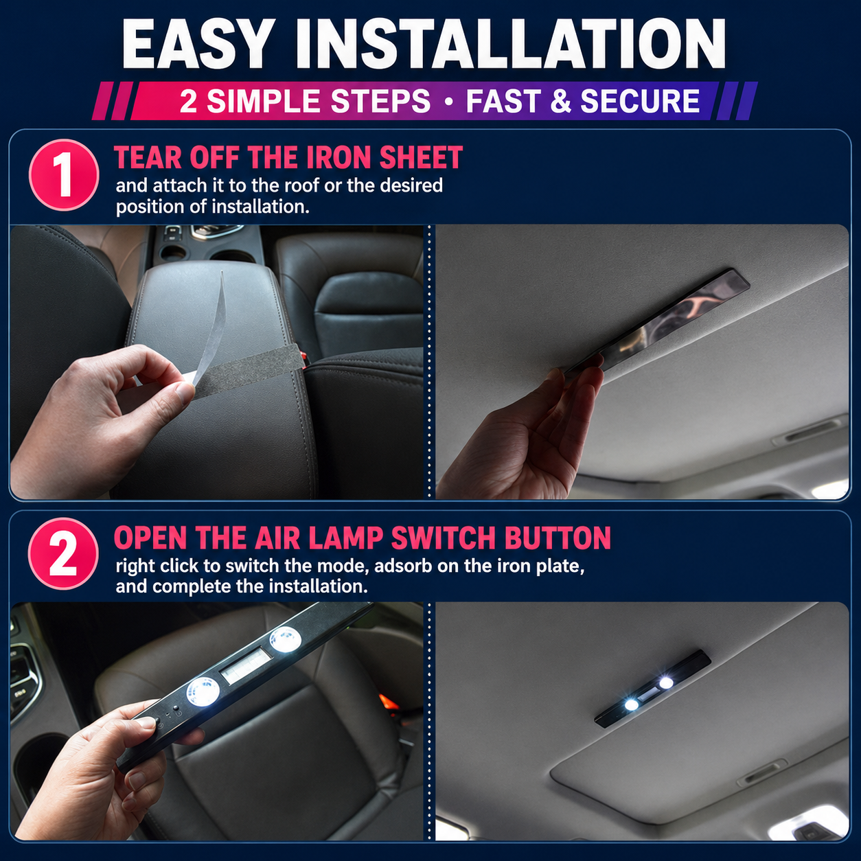 LuxAura™ Smart Car Mood Lights (Set of 2)