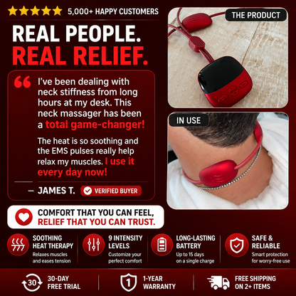 NeckEase™ Pro – EMS Heat Therapy Neck Massager