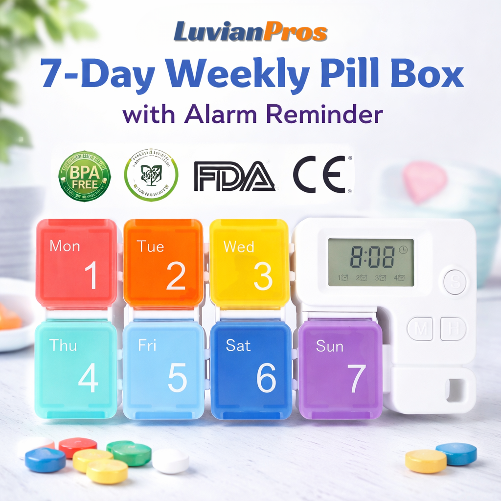 Luvianpros™ 7-Day Weekly Pill Box with Alarm Reminder
