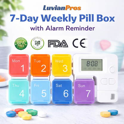 Luvianpros™ 7-Day Weekly Pill Box with Alarm Reminder