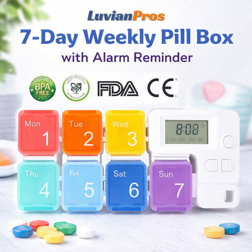 Luvianpros™ 7-Day Weekly Pill Box with Alarm Reminder