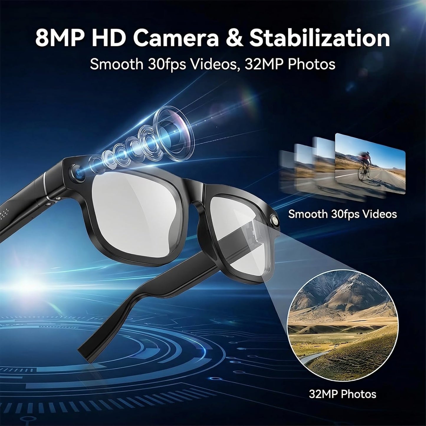 VisionAI™ Pro – AI Smart Camera Glasses