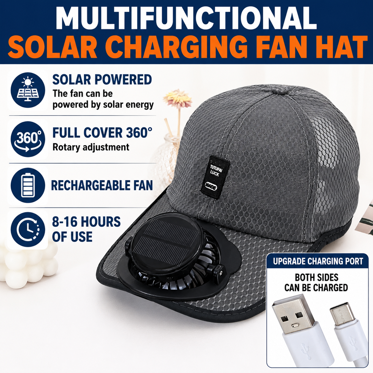 SolarCool™ Solar-Powered Cooling Hat