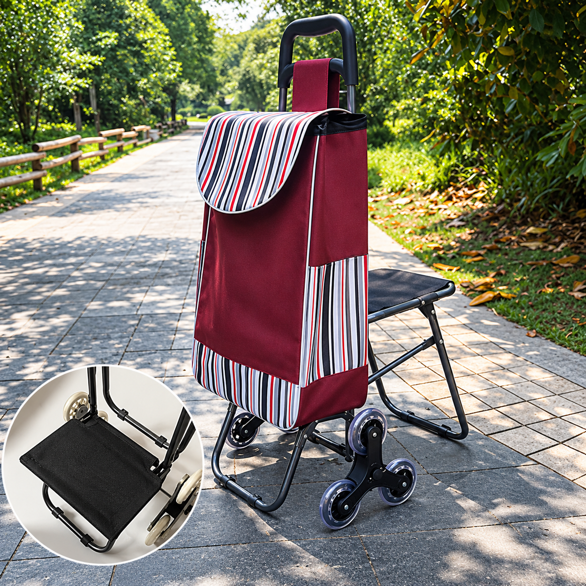 Restora™ – 3-in-1 Shopping Cart & Rest Seat