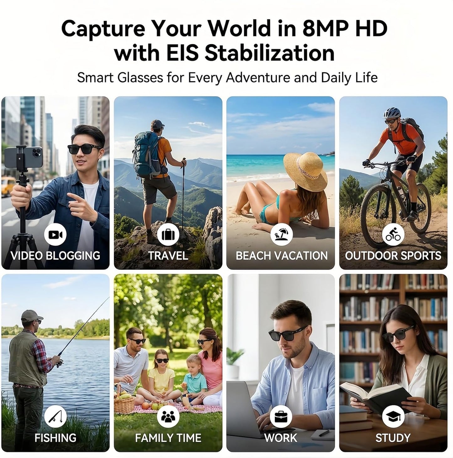 VisionAI™ Pro – AI Smart Camera Glasses