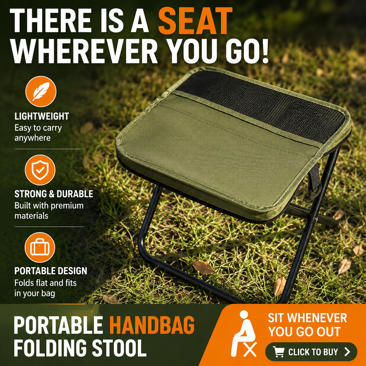 SeatPack™ Carry It. Open It. Sit Anywhere.