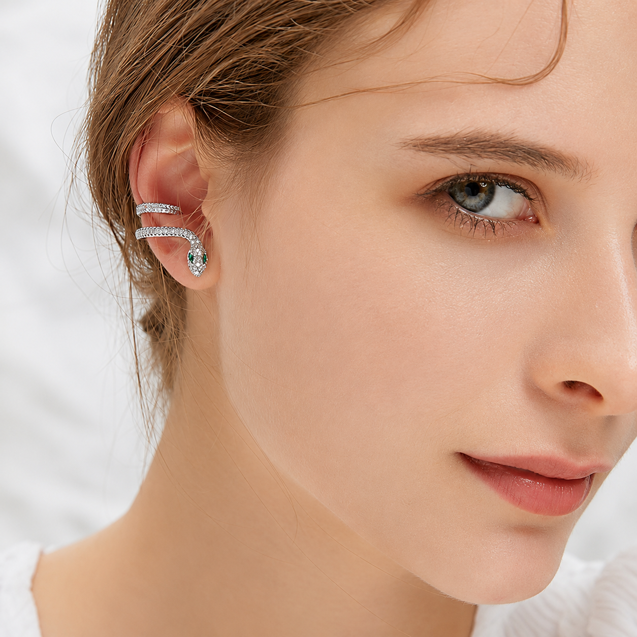 Crystal Serpent™ Snake Crystal Ear Cuff Earrings (1 Pair)