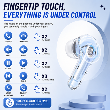 CyberPods™ Transparent LED Earbuds