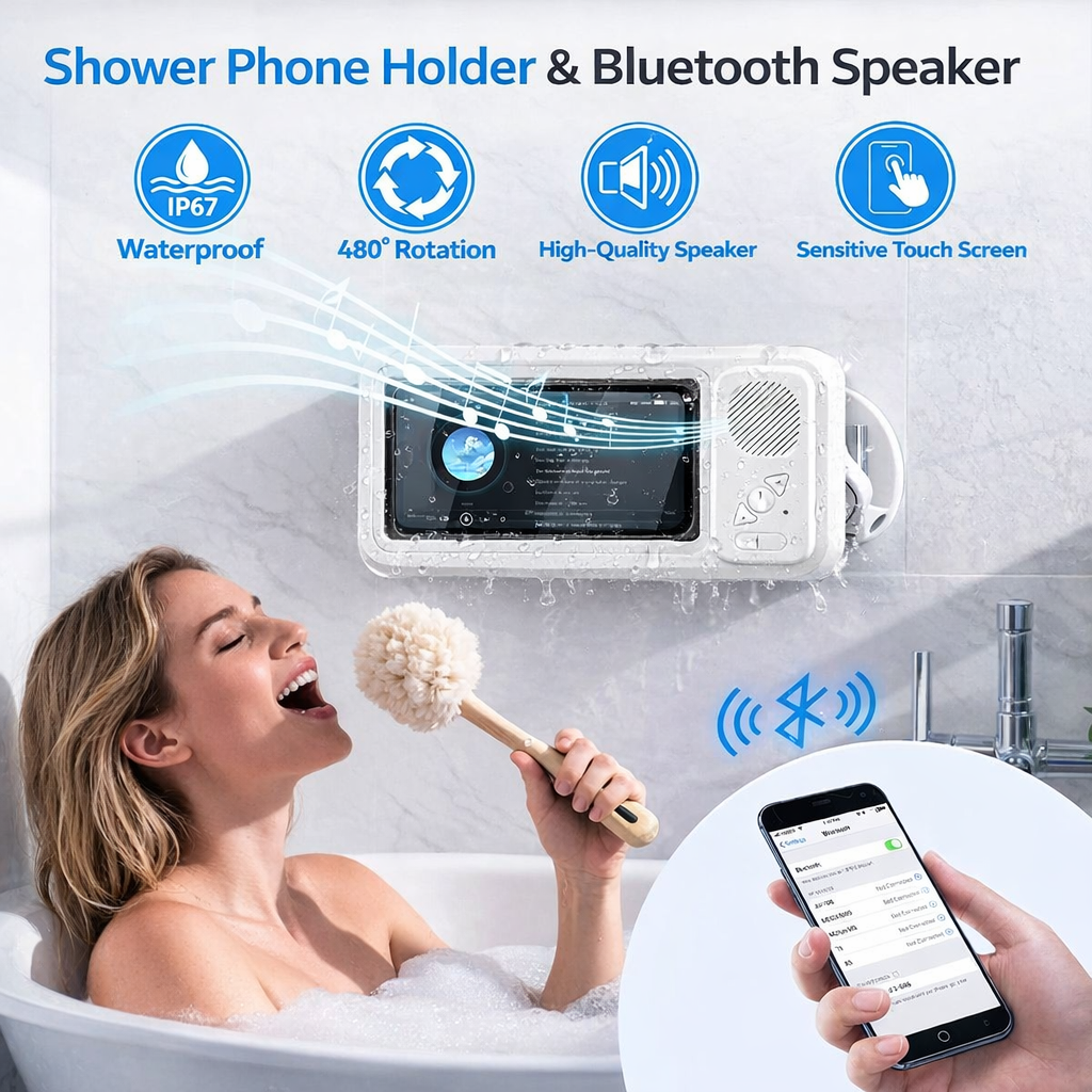 Luvianpros AquaShield Shower Phone Holder