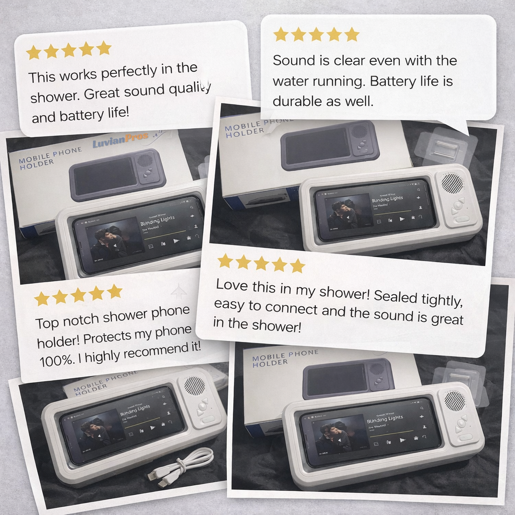 Luvianpros AquaShield Shower Phone Holder