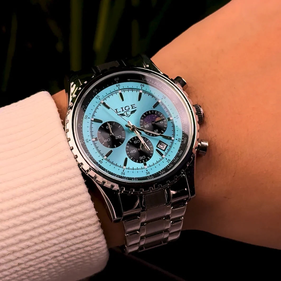LIGE™ Men's Quartz Chronograph Watch