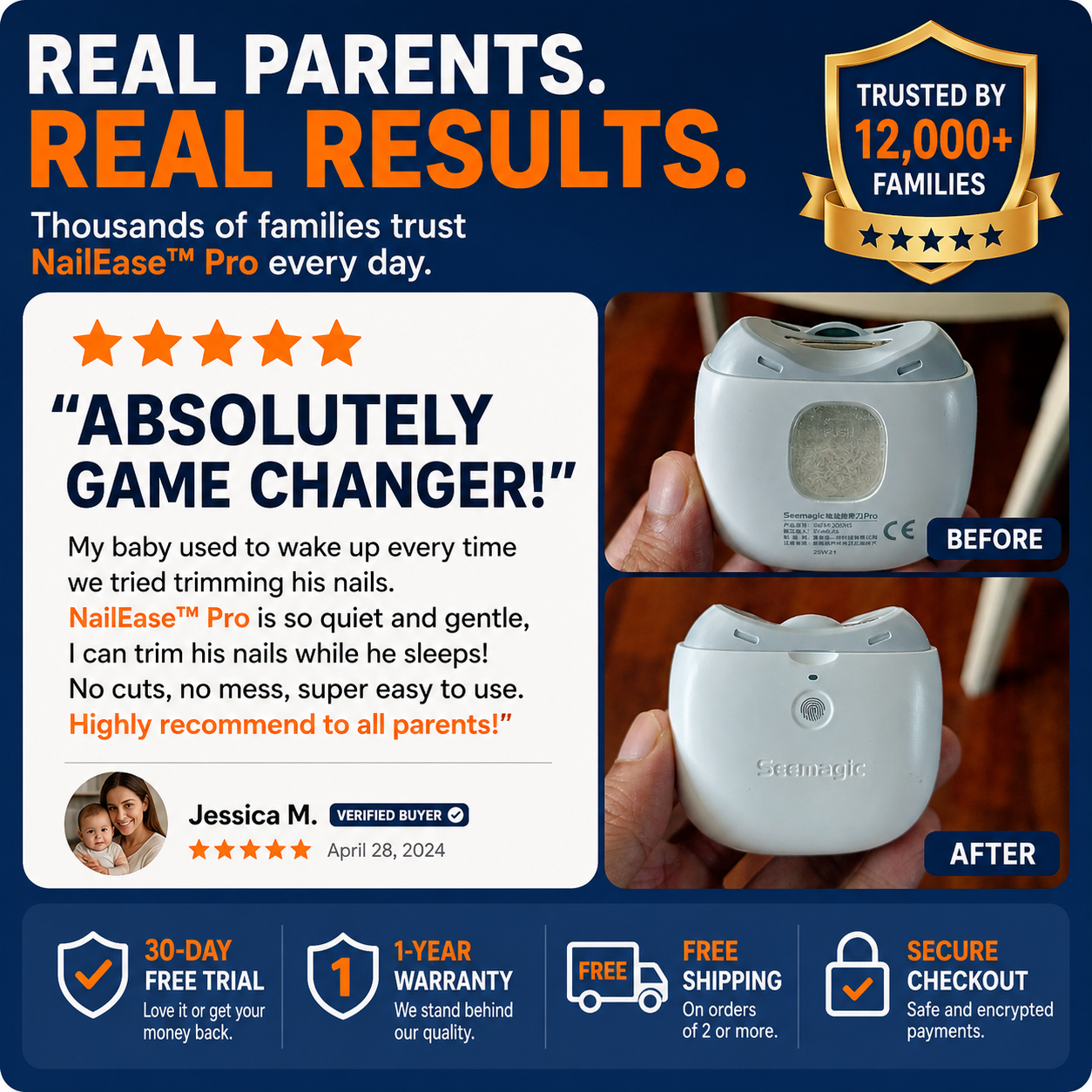 NailEase™ Pro – One-Touch Nail Trimming Device