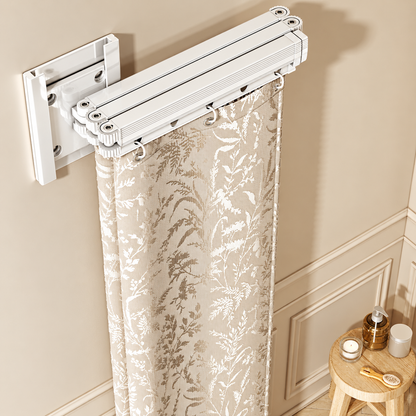 AquaFold™ – Fold-Away Shower Curtain Rod (Curtain Not Included)