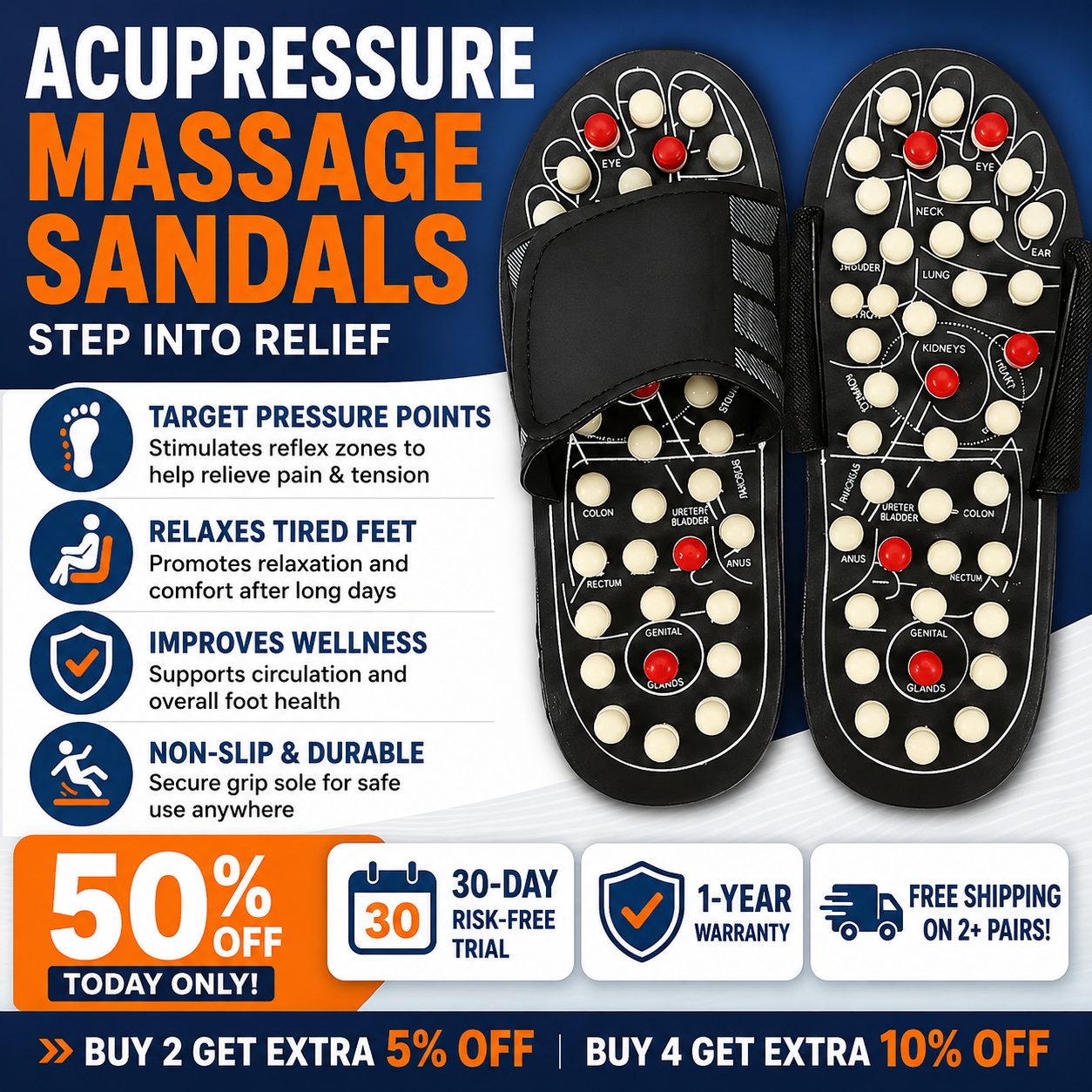 SoleRelief™ Acupressure Sandals