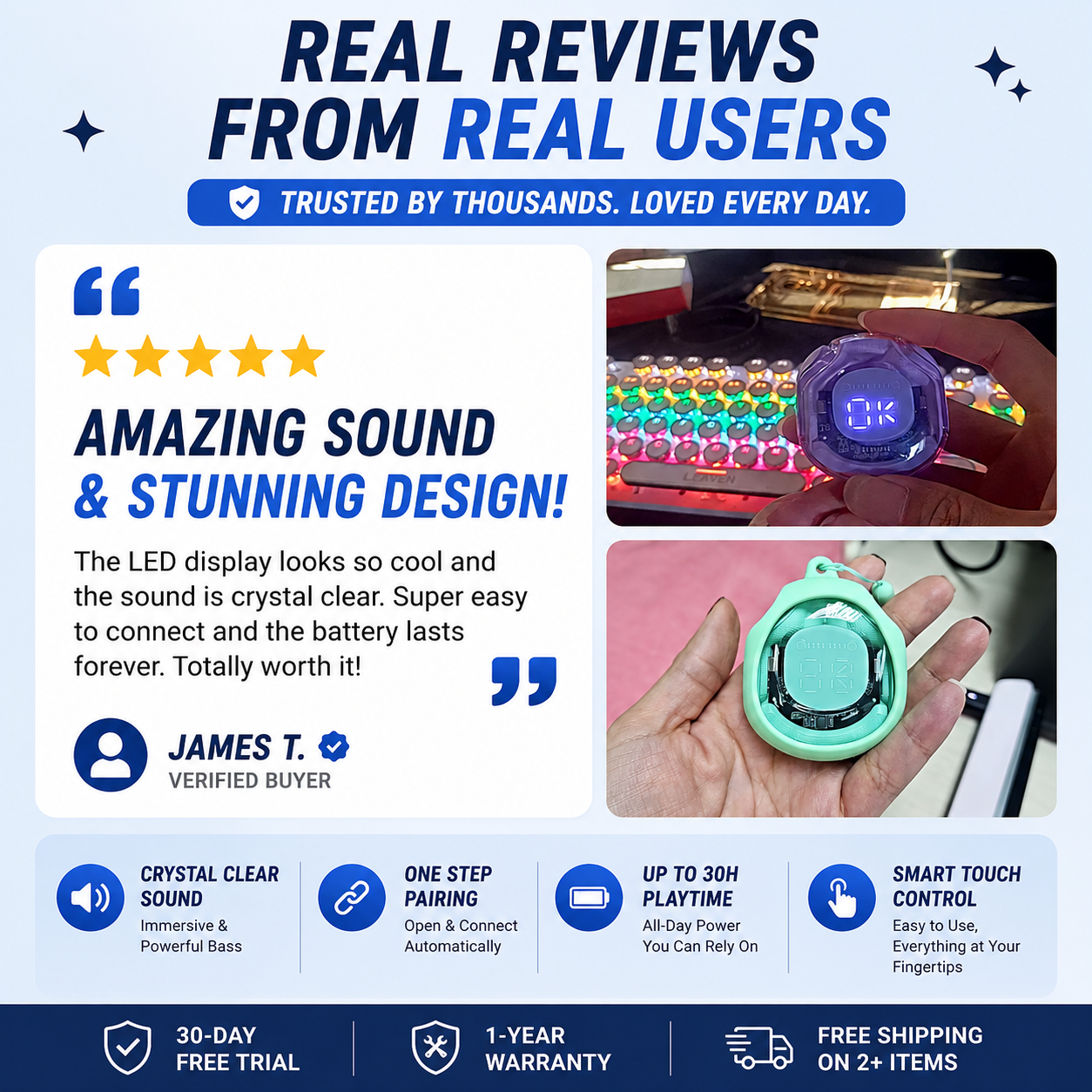 CyberPods™ Transparent LED Earbuds